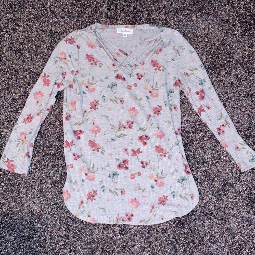 Grey floral long sleeve